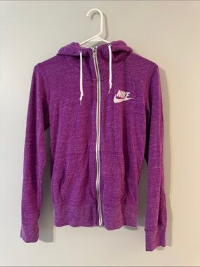 Nike Purple Full-Zip Hoodie with White Logo